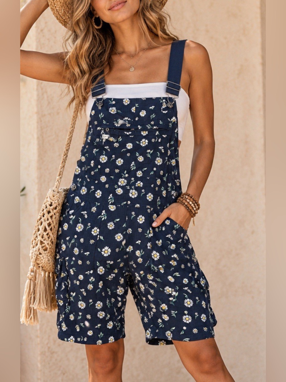 Duluth Trading Daisy Heirloom Retired Overalls Gardening Floral Shortalls Sz XL